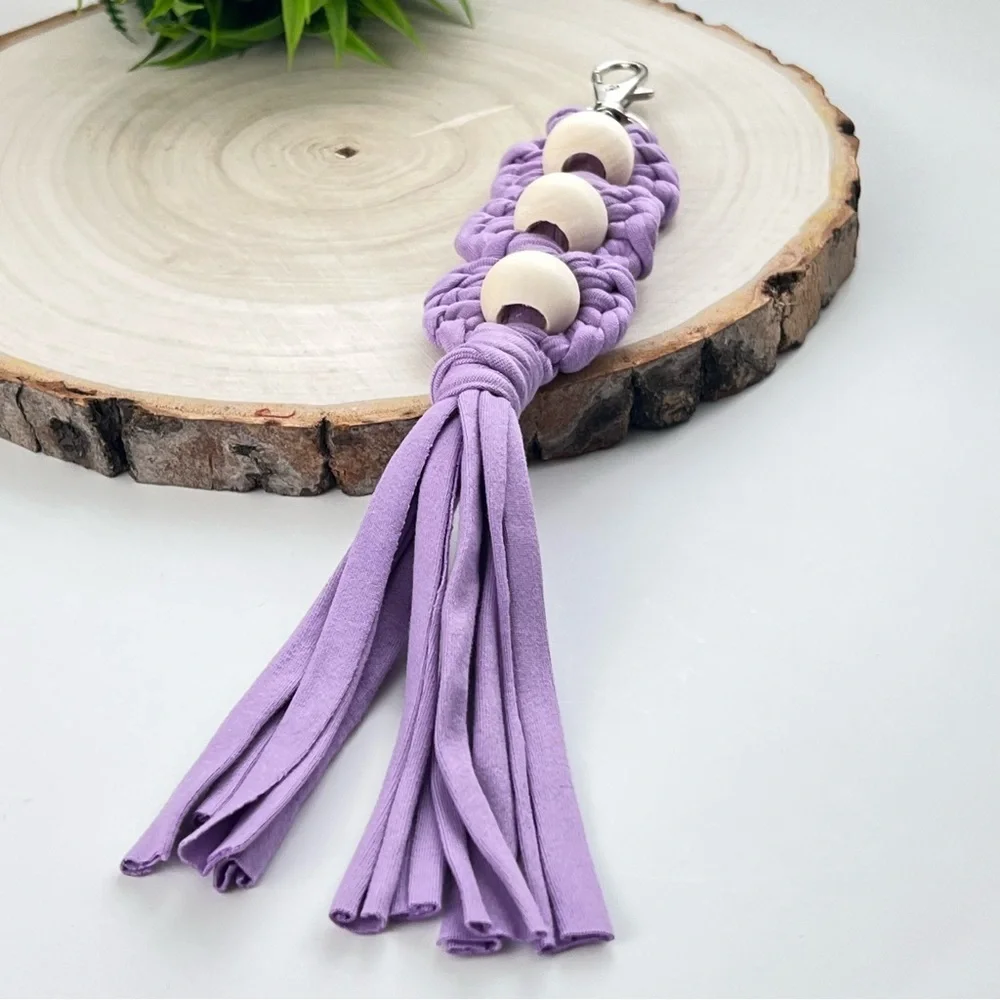 Boho Handcrafted Floral beaded huge keychain